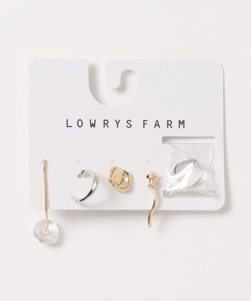 LOWRYS FARM(ローリーズファーム)の「ピアスカフSET 888319(イヤリング・レディース・ブラック系その他/グレー/ベージュ・FREE)」の1枚目の写真