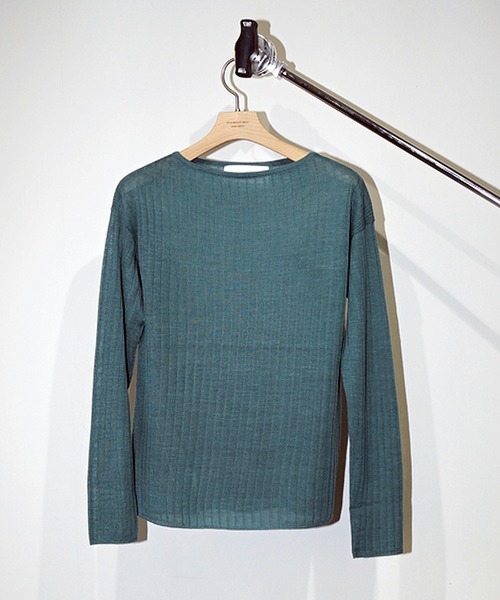 JANESMITH(ジェーンスミス)の「JANESMITH ジェーンスミス / BOAT NECK WIDE RIB KNIT ボートネックワイドリブニット(ニット/セーター・レディース・ベージュ/グリーン系その他・FREE)」の2枚目の写真