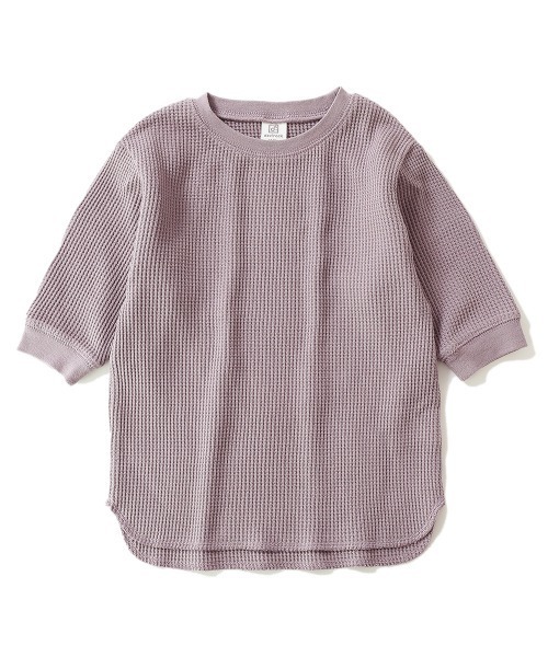 devirock（デビロック）の「ワッフル7分袖Tシャツ（Tシャツ/カットソー・キッズ・ベージュ/オフホワイト/ダークオリーブ/モカ/パープル系その他/キャメル/スミクロ・80ｃｍ/90cm/110cm/100cm/120cm/130cm/140cm/150cm/160cm）」の15枚目の写真