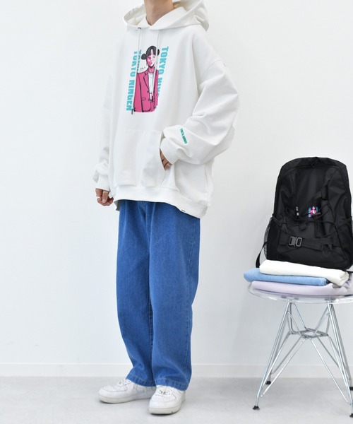 Perushu（ペルーシュ）の「yutayunoki × Perushu ヘビーウェイトコラボスウェットパーカー（パーカー・メンズ・ホワイト/チャコールグレー/ブラック/グレイッシュベージュ・SMALL/MEDIUM/LARGE）」の9枚目の写真