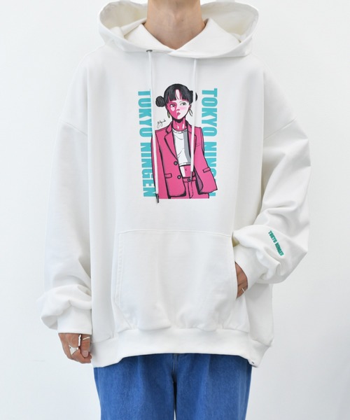 Perushu（ペルーシュ）の「yutayunoki × Perushu ヘビーウェイトコラボスウェットパーカー（パーカー・メンズ・ホワイト/チャコールグレー/ブラック/グレイッシュベージュ・SMALL/MEDIUM/LARGE）」の10枚目の写真