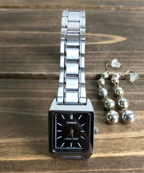 CASIO 角型メタル クォーツ スタンダード アナログ スクエアフェイス