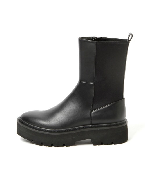 LOWRYS FARM（ローリーズファーム）の「バックゴアブーツ　894406（ブーツ・レディース・ブラック/カーキ・MEDIUM/LARGE）」の4枚目の写真