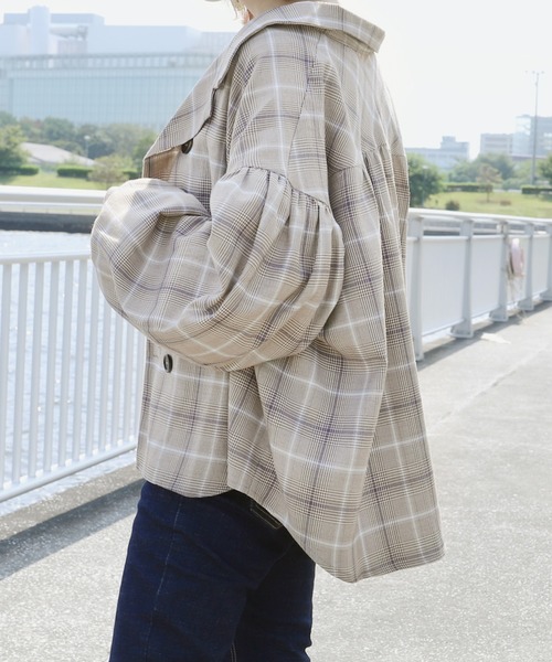 PairPair（ペアペア）の「袖ボリュームチェックシャツ（シャツ/ブラウス・レディース・ライトベージュ/ベージュ/ブラック・FREE）」の7枚目の写真