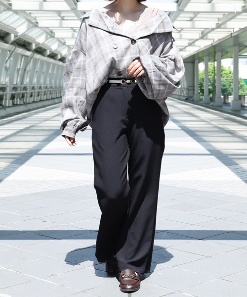 PairPair（ペアペア）の「袖ボリュームチェックシャツ（シャツ/ブラウス・レディース・ライトベージュ/ベージュ/ブラック・FREE）」の13枚目の写真