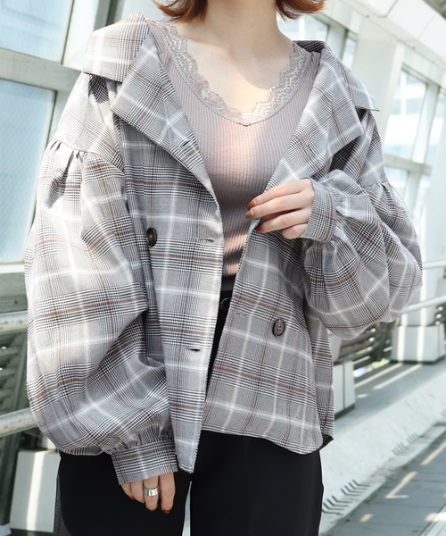 PairPair（ペアペア）の「袖ボリュームチェックシャツ（シャツ/ブラウス・レディース・ライトベージュ/ベージュ/ブラック・FREE）」の15枚目の写真