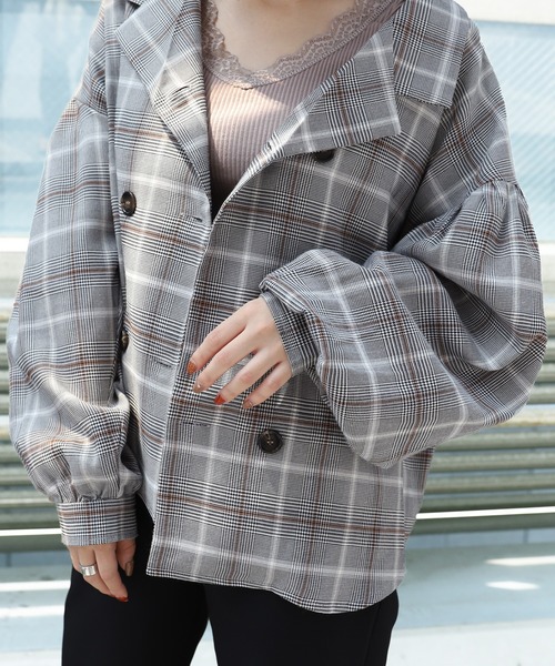 PairPair（ペアペア）の「袖ボリュームチェックシャツ（シャツ/ブラウス・レディース・ライトベージュ/ベージュ/ブラック・FREE）」の16枚目の写真