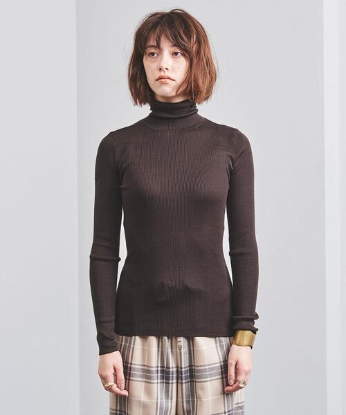 UNITED ARROWS(ユナイテッドアローズ)の「UBCB シルクリブ タートルネック ニット 20AW(ニット/セーター・レディース・ダークブラウン・フリー)」の9枚目の写真
