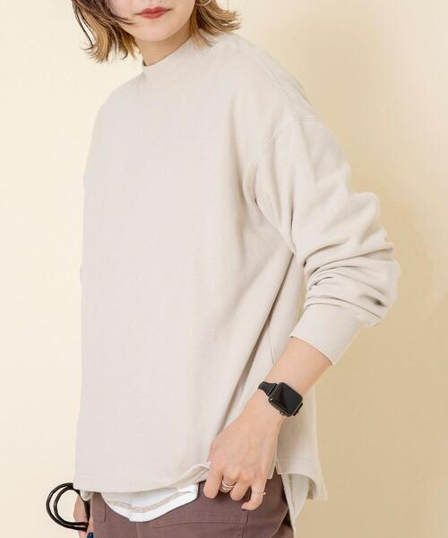 coen（コーエン）の「USAコットンオーガニックコットンミックス裏毛ハイネックスウェットプルオーバー#（スウェット・レディース・ブラック/ナチュラル/マスタード/ブラウン・FREE）」の22枚目の写真