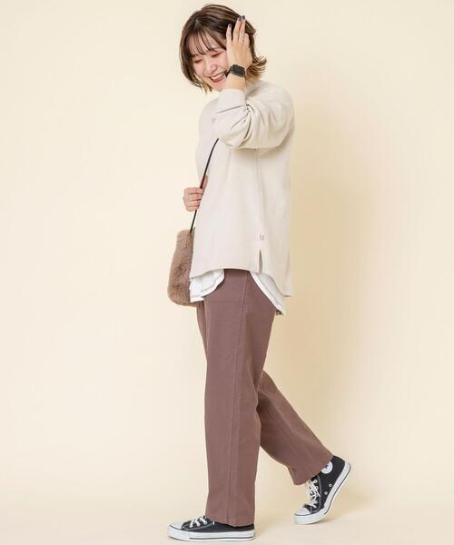 coen（コーエン）の「USAコットンオーガニックコットンミックス裏毛ハイネックスウェットプルオーバー#（スウェット・レディース・ブラック/ナチュラル/マスタード/ブラウン・FREE）」の20枚目の写真