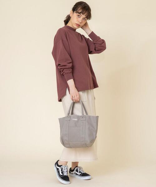 coen（コーエン）の「USAコットンオーガニックコットンミックス裏毛ハイネックスウェットプルオーバー#（スウェット・レディース・ブラック/ナチュラル/マスタード/ブラウン・FREE）」の13枚目の写真