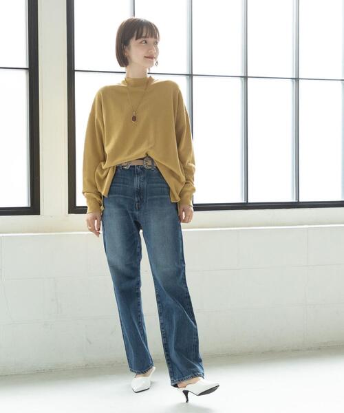 coen（コーエン）の「USAコットンオーガニックコットンミックス裏毛ハイネックスウェットプルオーバー#（スウェット・レディース・ブラック/ナチュラル/マスタード/ブラウン・FREE）」の9枚目の写真