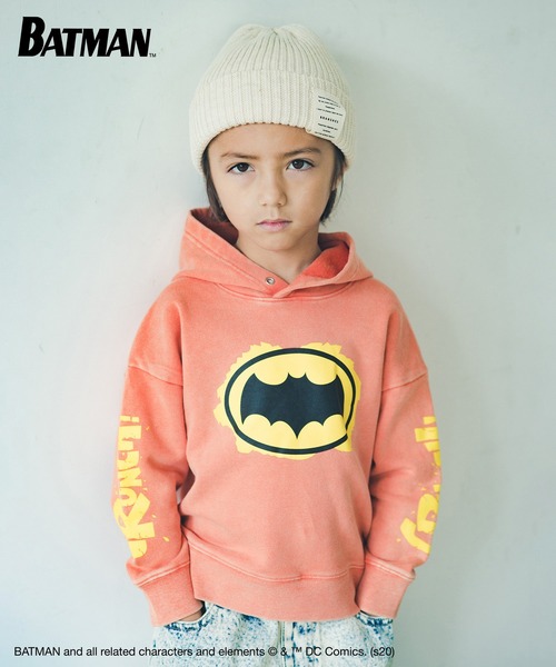 RADCHAP(ラッドチャップ)の「【RADCHAP×BATMAN】 トレーナー(パーカー・キッズ・オレンジ/ブラック・110cm/100cm/120cm/130cm/140cm)」の1枚目の写真