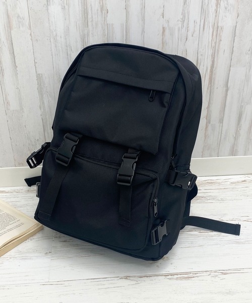 PairPair(ペアペア)の「ダブルバックルバックパック/リュック/大容量(AR)(バックパック/リュック・レディース・ブラック・FREE)」の6枚目の写真