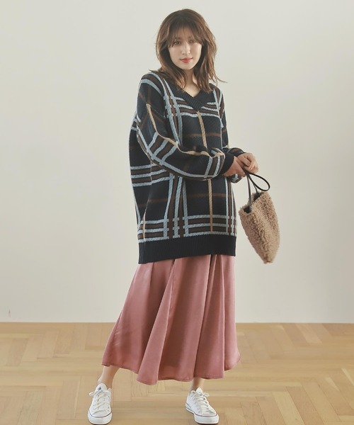 KOBE LETTUCE（コウベレタス）の「光沢パネルフレアスカート（スカート・レディース・グリーン/ブルー系その他/ピンク/ベージュ・FREE）」の12枚目の写真