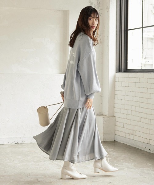 KOBE LETTUCE（コウベレタス）の「光沢パネルフレアスカート（スカート・レディース・グリーン/ブルー系その他/ピンク/ベージュ・FREE）」の8枚目の写真