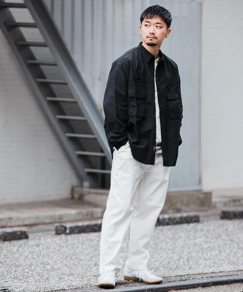 green label relaxing（グリーンレーベルリラクシング）の「★ [ GLR/ lab ] ナイロン コットン ワークシャツ ＜ セットアップ可能 ＞（シャツ/ブラウス・メンズ・ブラック/グレー/オリーブ・L/M/S/XL）」の4枚目の写真