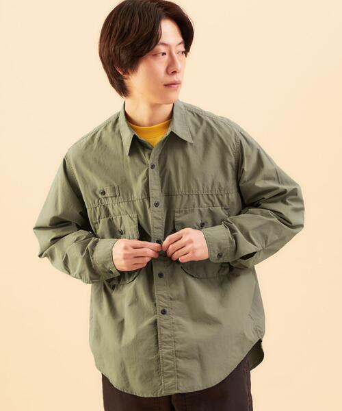 green label relaxing（グリーンレーベルリラクシング）の「★ [ GLR/ lab ] ナイロン コットン ワークシャツ ＜ セットアップ可能 ＞（シャツ/ブラウス・メンズ・ブラック/グレー/オリーブ・L/M/S/XL）」の18枚目の写真