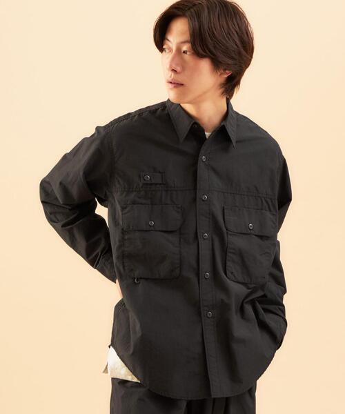 green label relaxing（グリーンレーベルリラクシング）の「★ [ GLR/ lab ] ナイロン コットン ワークシャツ ＜ セットアップ可能 ＞（シャツ/ブラウス・メンズ・ブラック/グレー/オリーブ・L/M/S/XL）」の20枚目の写真