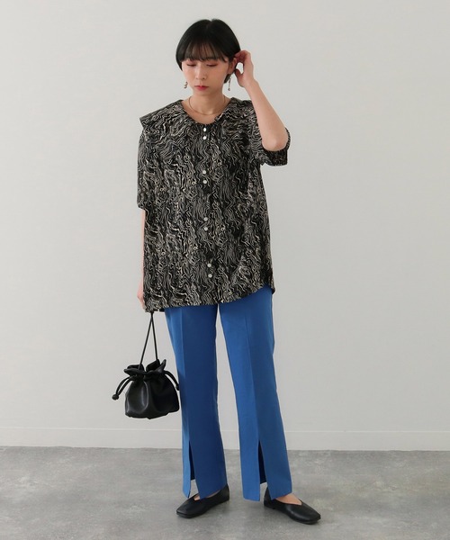 Factor=（ファクターイコール）の「センタースリットイージーフレアパンツ（その他パンツ・レディース・ブルー/モカ・FREE）」の8枚目の写真