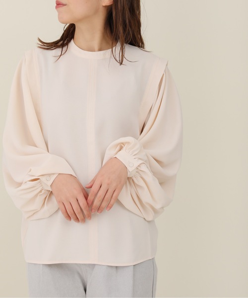 sakishimatokyo（サキシマトーキョー）の「【ZOZO限定】サキシマamp「クルーネックノボリューム袖ブラウス／シアーブラウス」（シャツ/ブラウス・レディース・アイボリー/ラベンダー/ブラック/グリーン系その他・FREE）」の2枚目の写真