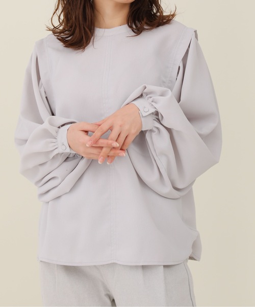 sakishimatokyo（サキシマトーキョー）の「【ZOZO限定】サキシマamp「クルーネックノボリューム袖ブラウス／シアーブラウス」（シャツ/ブラウス・レディース・アイボリー/ラベンダー/ブラック/グリーン系その他・FREE）」の8枚目の写真