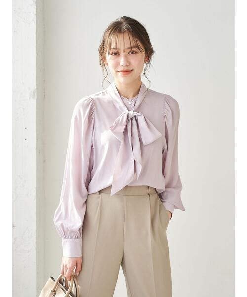 earth music&ecology(アースミュージックアンドエコロジー)の「2wayクラシックボウタイブラウス *(シャツ/ブラウス・レディース・アイボリー/イエロー/ライトピンク・FREE)」の5枚目の写真