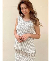 RESEXXY | ジャカードニットフリンジトップス【セットアップ着用可能】(ニット/セーター)