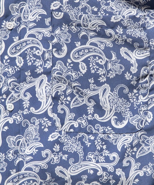 Adoon plain（アドーンプレーン）の「【Adoon plain】バンドカラーオーバー柄シャツ（シャツ/ブラウス・メンズ・オフホワイト/ブラック/グリーン/ブルー・MEDIUM/LARGE）」の12枚目の写真