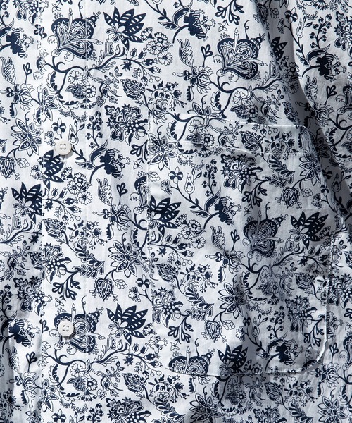 Adoon plain（アドーンプレーン）の「【Adoon plain】バンドカラーオーバー柄シャツ（シャツ/ブラウス・メンズ・オフホワイト/ブラック/グリーン/ブルー・MEDIUM/LARGE）」の10枚目の写真