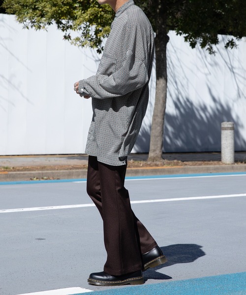 Adoon plain（アドーンプレーン）の「【Adoon plain】バンドカラーオーバー柄シャツ（シャツ/ブラウス・メンズ・オフホワイト/ブラック/グリーン/ブルー・MEDIUM/LARGE）」の11枚目の写真