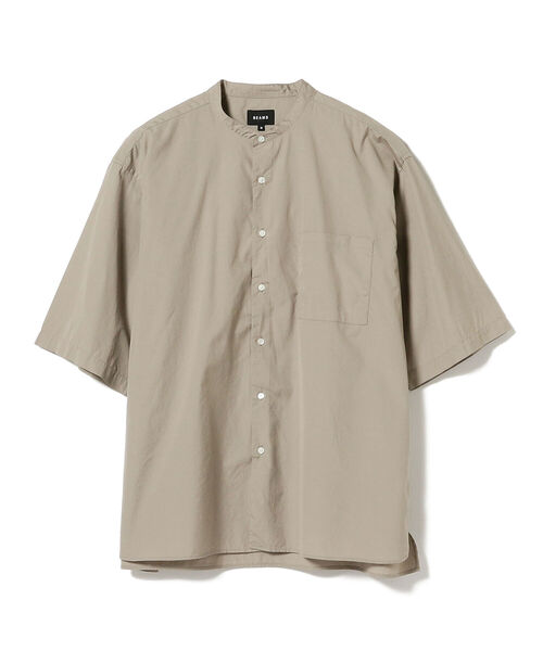 BEAMS（ビームス）の「BEAMS / バンドカラー イージー 5分袖 シャツ（シャツ/ブラウス・メンズ・ベージュ/ネイビー/オリーブ・MEDIUM/X-LARGE/SMALL/LARGE）」の10枚目の写真