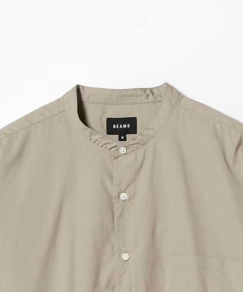 BEAMS（ビームス）の「BEAMS / バンドカラー イージー 5分袖 シャツ（シャツ/ブラウス・メンズ・ベージュ/ネイビー/オリーブ・MEDIUM/X-LARGE/SMALL/LARGE）」の11枚目の写真