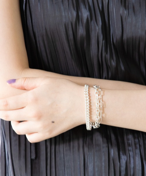 PAGEBOY（ページボーイ）の「レイヤードチェーンブレス（ブレスレット・レディース・シルバー・ONE SIZE）」の7枚目の写真