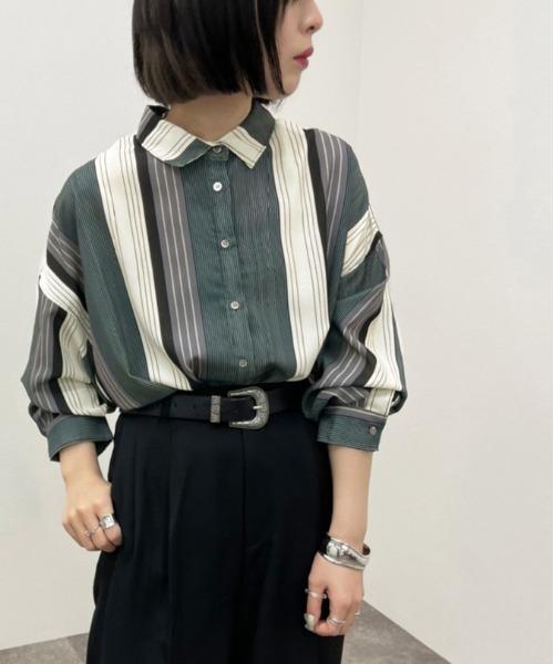 apres jour mignon(アプレジュールミニョン)の「アソート柄シャツ【ZOZOTOWN限定アイテム】(シャツ/ブラウス・レディース・ベージュ/ブラック系その他/アイボリー/ライトベージュ・X-LARGE/フリー)」の3枚目の写真