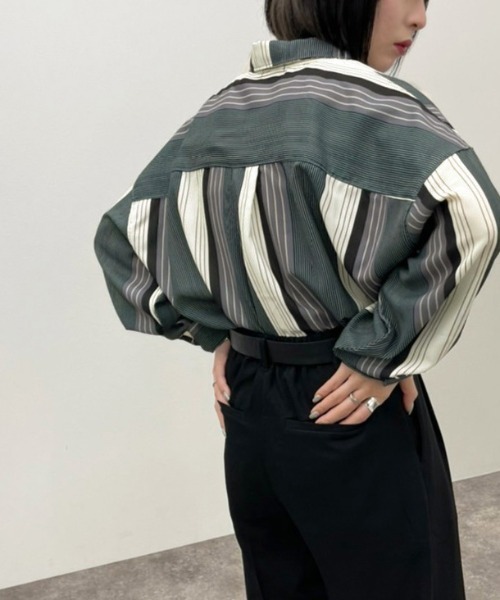 apres jour mignon(アプレジュールミニョン)の「アソート柄シャツ【ZOZOTOWN限定アイテム】(シャツ/ブラウス・レディース・ベージュ/ブラック系その他/アイボリー/ライトベージュ・X-LARGE/フリー)」の9枚目の写真