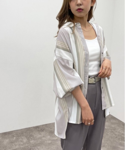 apres jour mignon(アプレジュールミニョン)の「アソート柄シャツ【ZOZOTOWN限定アイテム】(シャツ/ブラウス・レディース・ベージュ/ブラック系その他/アイボリー/ライトベージュ・X-LARGE/フリー)」の15枚目の写真