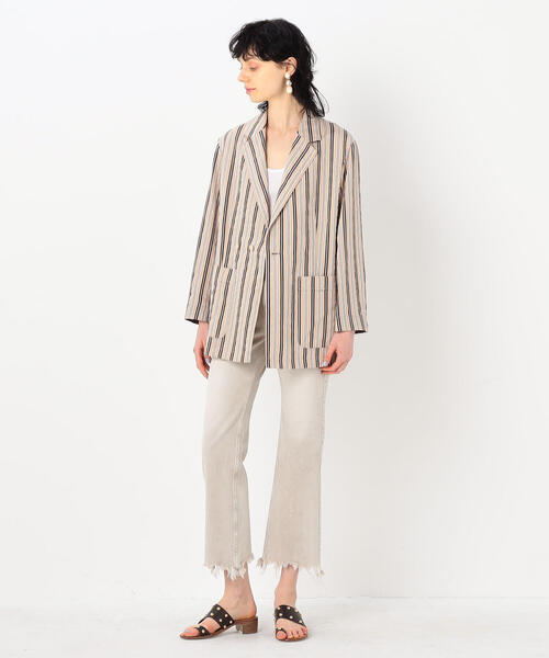 TOMORROWLAND （トゥモローランド）の「サマーストライプ テーラードジャケット（テーラードジャケット・レディース・ベージュ系その他2・36/34）」の2枚目の写真