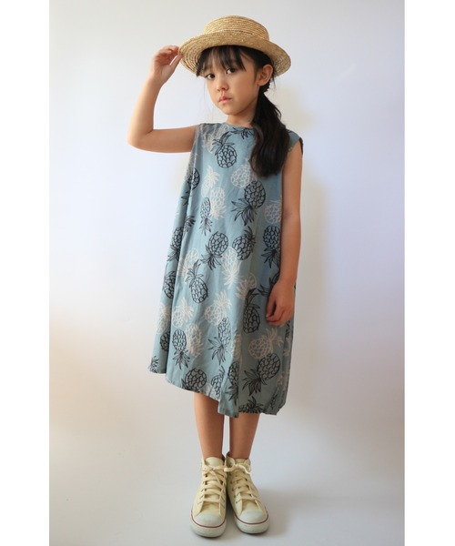 MAKE YOUR DAY（メイクユアデイ）の「2WAYパイナップル柄サンドレス■80～140cm（ワンピース・キッズ・ミント/モカ・140/80/90/100/130/110/120）」の13枚目の写真