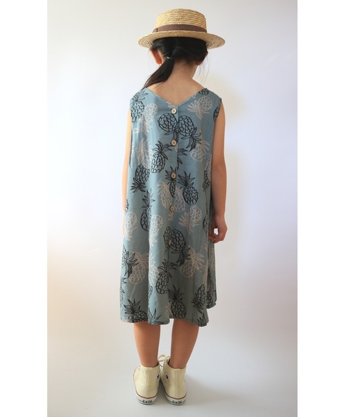 MAKE YOUR DAY（メイクユアデイ）の「2WAYパイナップル柄サンドレス■80～140cm（ワンピース・キッズ・ミント/モカ・140/80/90/100/130/110/120）」の16枚目の写真