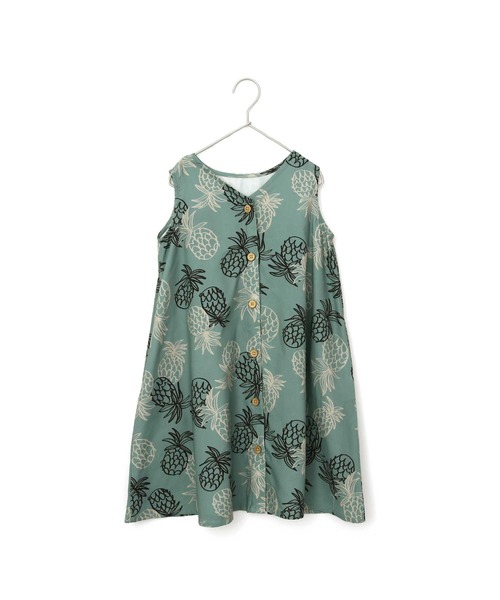 MAKE YOUR DAY（メイクユアデイ）の「2WAYパイナップル柄サンドレス■80～140cm（ワンピース・キッズ・ミント/モカ・140/80/90/100/130/110/120）」の15枚目の写真