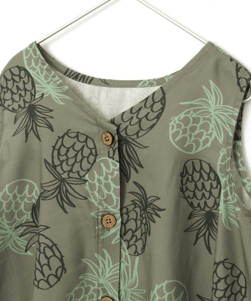 MAKE YOUR DAY（メイクユアデイ）の「2WAYパイナップル柄サンドレス■80～140cm（ワンピース・キッズ・ミント/モカ・140/80/90/100/130/110/120）」の8枚目の写真