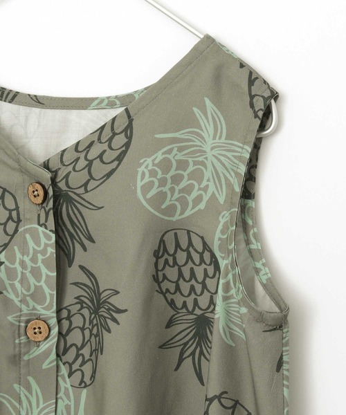 MAKE YOUR DAY（メイクユアデイ）の「2WAYパイナップル柄サンドレス■80～140cm（ワンピース・キッズ・ミント/モカ・140/80/90/100/130/110/120）」の12枚目の写真