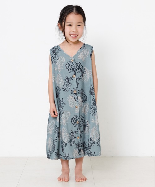 MAKE YOUR DAY（メイクユアデイ）の「2WAYパイナップル柄サンドレス■80～140cm（ワンピース・キッズ・ミント/モカ・140/80/90/100/130/110/120）」の18枚目の写真