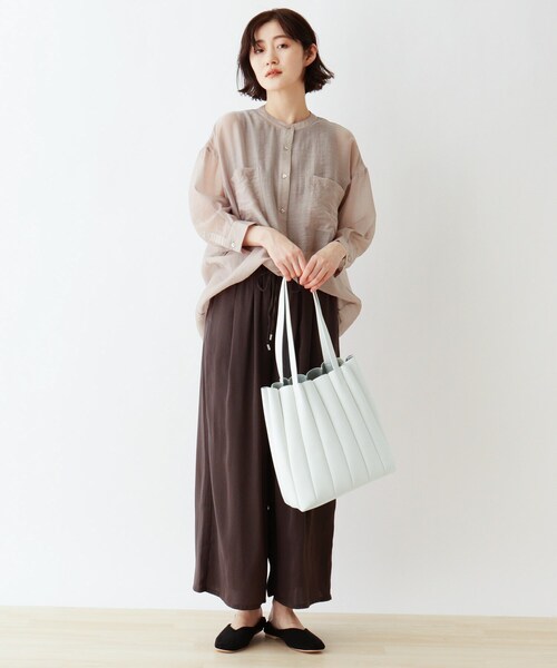 DRESKIP（ドレスキップ）の「◆かぼちゃプリーツトート（トートバッグ・レディース・ブラック/ベージュ/オフホワイト/ピンク系・00）」の12枚目の写真