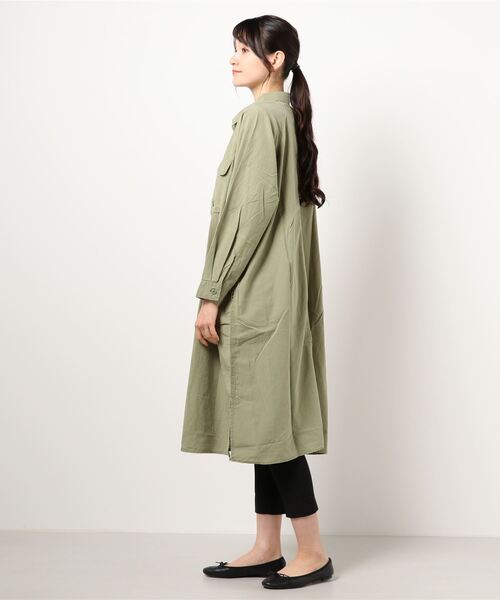 Samansa Mos2(サマンサ モスモス)の「リネン混ラグランワンピコート(その他アウター・レディース・カーキ/ブラウン/ベージュ・フリ-)」の5枚目の写真