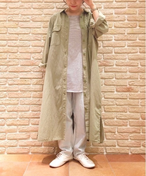 Samansa Mos2(サマンサ モスモス)の「リネン混ラグランワンピコート(その他アウター・レディース・カーキ/ブラウン/ベージュ・フリ-)」の3枚目の写真