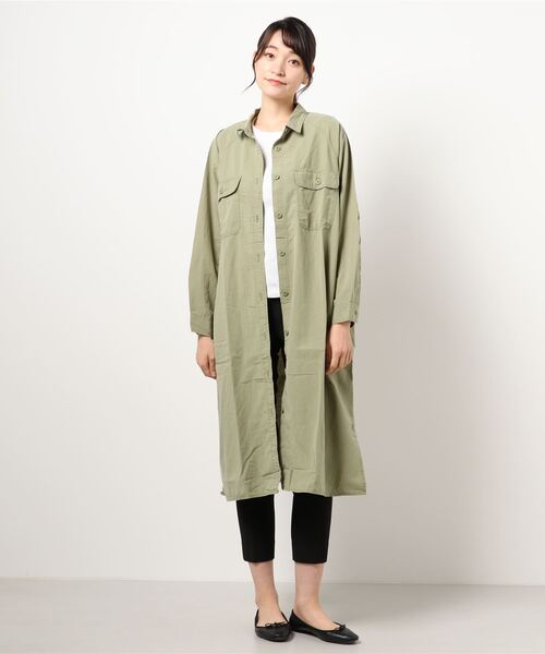 Samansa Mos2(サマンサ モスモス)の「リネン混ラグランワンピコート(その他アウター・レディース・カーキ/ブラウン/ベージュ・フリ-)」の7枚目の写真