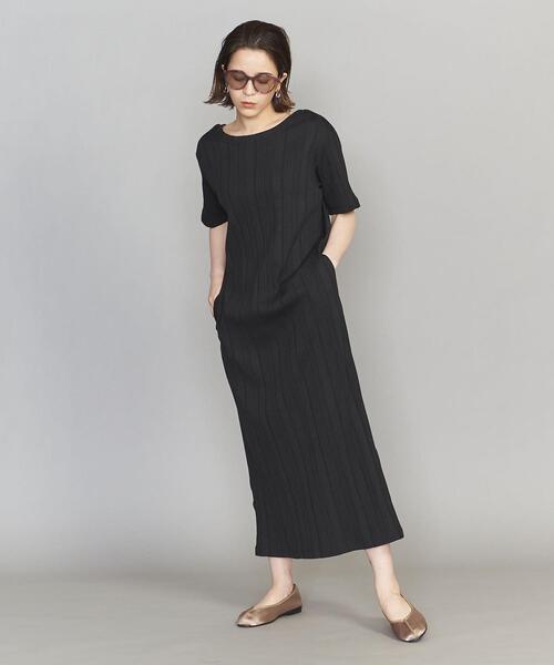 BEAUTY&YOUTH UNITED ARROWS（ビューティーアンドユースユナイテッドアローズ）の「BY ランダムリブ5分袖ワンピース（ワンピース・レディース・イエロー/ブラック/ナチュラル・FREE）」の19枚目の写真