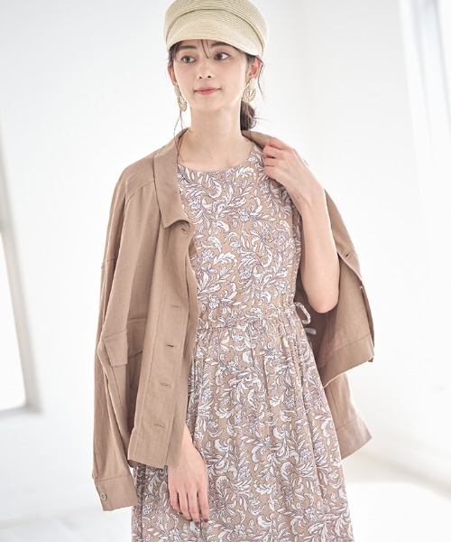 Cookie Chocolate(クッキーチョコレート)の「リーフプリントティアードワンピース(ワンピース・レディース・ベージュ/ピンク・MEDIUM)」の16枚目の写真